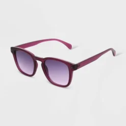 Women's Shiny Plastic Square Sunglasses With Gradient Lenses - Universal Thread™