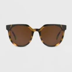 Women's Tortoise Shell Print Angular Square Sunglasses - Universal Thread™ Brown