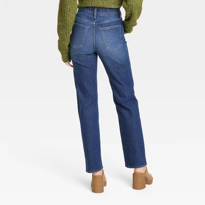 Women's High-Rise 90's Straight Jeans - Universal Thread™ Dark Wash 3 Women's High-Rise 90's Straight Jeans - Universal Thread™ Dark Wash