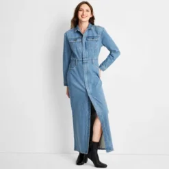 Women's Long Sleeve Denim Maxi Shirtdress - Universal Thread™ Medium Wash 8 Women's Long Sleeve Denim Maxi Shirtdress - Universal Thread™ Medium Wash -Universal Thread GUEST 2e5c8e49 29ae 45d5 b657 d32cfd64a927
