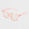 Women's Shiny Plastic Rectangle Blue Light Filtering Glasses - Universal Thread™ Rose Pink -Universal Thread GUEST 32471c1e efa5 4164 bf61 7389460d31a9