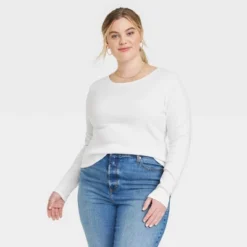 Women's Long Sleeve Shrunken Rib T-Shirt - Universal Thread™ -Universal Thread GUEST 33768c74 4e96 47bb a9a1 9230c6f8e8d7