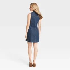 Universal Thread 11 Women's Sleeveless Denim Dress - Universal Thread⢠Dark Blue