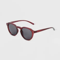 Women's Narrow Geo Round Sunglasses - Universal Thread™ Red