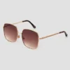 Women's Metal Oversized Square Sunglasses - Universal Thread™ Brown -Universal Thread GUEST 514dac6b ae43 4aa7 9164 3ef9bf376ee7