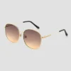 Women's Oversized Metal Round Sunglasses - Universal Thread™ Gold -Universal Thread GUEST 52badee5 c249 4915 b955 29d8ca97cbce