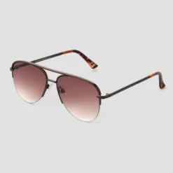 Women's Tortoise Shell Print Aviator Sunglasses - Universal Thread™ Light Brown