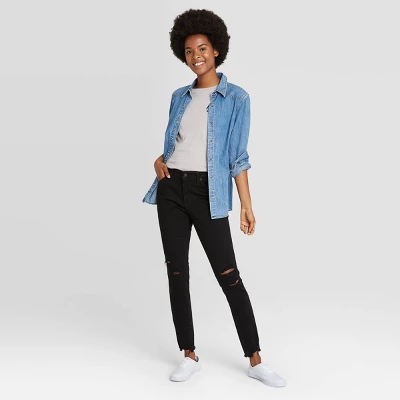 Women's Mid-Rise Skinny Jeans - Universal Thread™ Black 4 Women's Mid-Rise Skinny Jeans - Universal Thread™ Black - Image 2