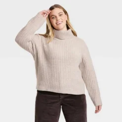 Women's Mock Turtleneck Cashmere-Like Pullover Sweater - Universal Thread™ -Universal Thread GUEST 6fa0d191 2726 4119 b1c3 97d6e1612119