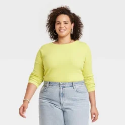 Women's Long Sleeve Shrunken Rib T-Shirt - Universal Thread™ -Universal Thread GUEST 8d4aaafa fb37 4e02 bd0e 49e527401280