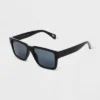 Women's Shiny Plastic Rectangle Sunglasses - Universal Thread™ Black -Universal Thread GUEST 9c0516d6 e0a5 4144 a0f1 421dd409258a