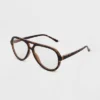 Women's Gloss Plastic Aviator Blue Light Filtering Glasses - Universal Thread™ Tortoise -Universal Thread GUEST 9c94983c 1a58 46ff bfda e7031697d90d