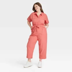 Women's Short Sleeve Button-Front Boilersuit - Universal Thread™ -Universal Thread GUEST a5c36768 d5b9 4785 a132 1dd0f30245c8