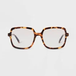 Women's Tortoise Print Shiny Plastic Square Blue Light Filtering Reading Glasses - Universal Thread™ Dark Brown -Universal Thread GUEST a9992db5 34a8 4d1b 839b 630b8e85dbda