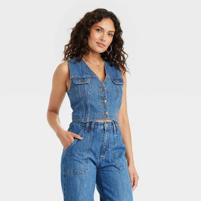 Women's Denim Vest - Universal Thread™ Blue Denim 5 Women's Denim Vest - Universal Thread™ Blue Denim - Image 3