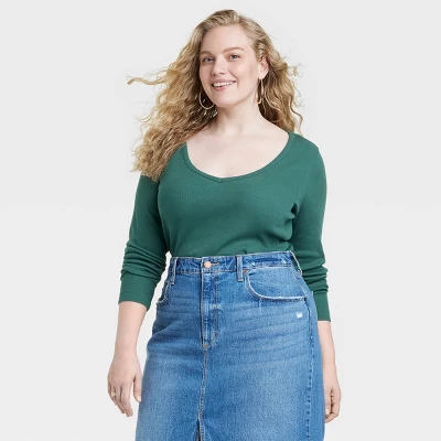 Women's Long Sleeve Ribbed V-Neck T-Shirt - Universal Thread™ 8 Women's Long Sleeve Ribbed V-Neck T-Shirt - Universal Thread™ - Image 6