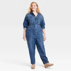 Women's Long Sleeve Denim Jumpsuit - Universal Thread™ -Universal Thread GUEST bce27eb4 3450 4349 be16 e9054fbadd29