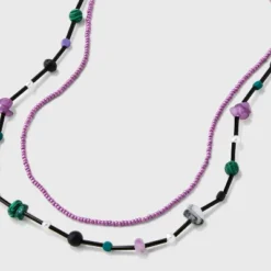 Semi-Precious Onyx Lepidolite Malachite Beaded Necklace Set 2pc - Universal Thread™ -Universal Thread GUEST be335685 7daf 4850 807b b4bf8aa508aa
