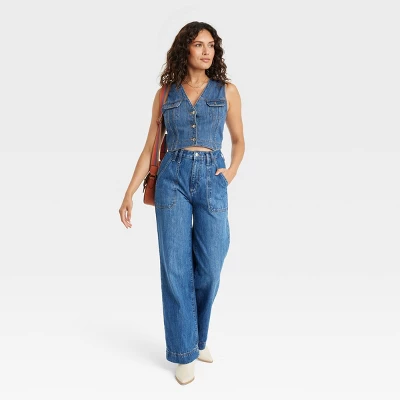 Women's Denim Vest - Universal Thread™ Blue Denim 4 Women's Denim Vest - Universal Thread™ Blue Denim - Image 2
