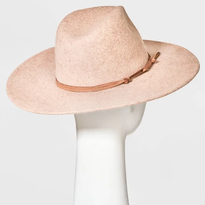Wide Brim Felt Fedora Hat - Universal Thread™ Taupe 3 Wide Brim Felt Fedora Hat - Universal Thread™ Taupe