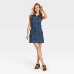 Women's Sleeveless Denim Dress - Universal Thread™ Dark Blue 8 Women's Sleeveless Denim Dress - Universal Thread™ Dark Blue -Universal Thread GUEST dafdca45 4b04 4bf5 b7c9 ae875bbe79c5