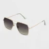 Women's Satin Metal Aviator Sunglasses With Gradient Lenses - Universal Thread™ Metallic Gold -Universal Thread GUEST dfff0819 7e85 46a2 9f53 f6b13122e544