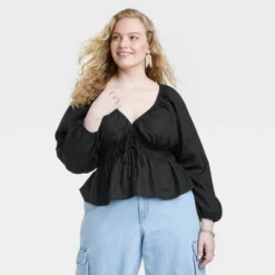 Women's Puff Long Sleeve Tie-Front Blouse - Universal Thread™ -Universal Thread GUEST e613f705 cfe0 4bda 852e ccafea21c60b