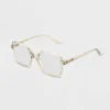 Women's Shiny Plastic Square Blue Light Filtering Glasses - Universal Thread™ Green -Universal Thread GUEST ed9a47ae 32a3 4ba5 88ea 180563612b6b