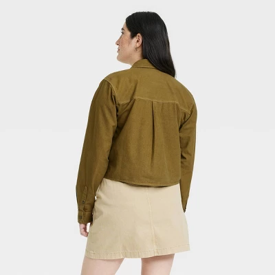 Women's Long Sleeve Button-Down Cropped Shirt - Universal Thread™ 3 Women's Long Sleeve Button-Down Cropped Shirt - Universal Thread™