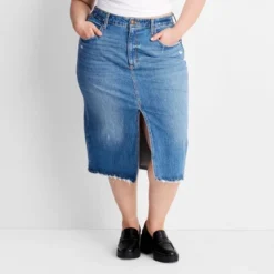 Women's High-Rise Denim Midi Skirt - Universal Thread™ -Universal Thread GUEST f89fc385 e541 43f5 9a59 977df45fac41