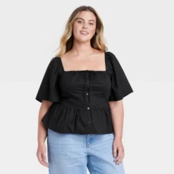 Women's Flutter Short Sleeve Corset Blouse - Universal Thread™ -Universal Thread GUEST f9789562 f610 4b60 a3b2 d619d6aaaa32